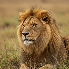 Fototapeta premium male lion in the wild