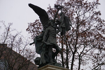 Close up of the landmark 1849 Hungarian Declaration Of Independence Monument in Budapest,...