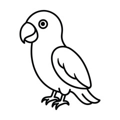 baby parrot vector illustration line art on a white background