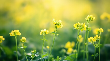 Obraz premium Fresh mustard greens thrive in their field.