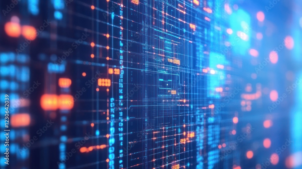 Poster Abstract Digital Data Stream Visualization Showing Complex Code