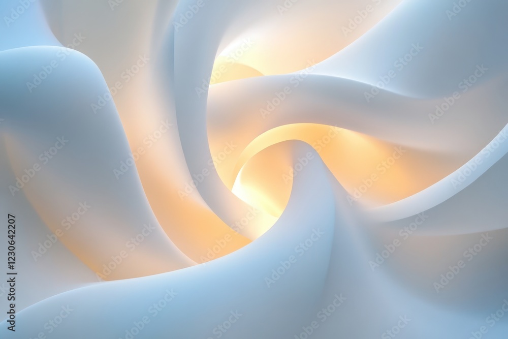 Poster Swirling patterns of light and soft fabric creating a serene atmosphere