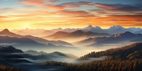 Fototapeta premium mountain and sunset sky