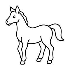 horse vector illustration line art on a white background