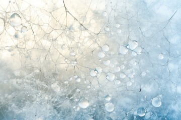 Intricate spiderweb glistening with morning dew, a delicate natural artwork.