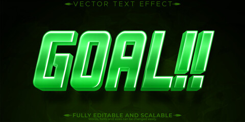 Goal editable text effect, editable sport and football text style