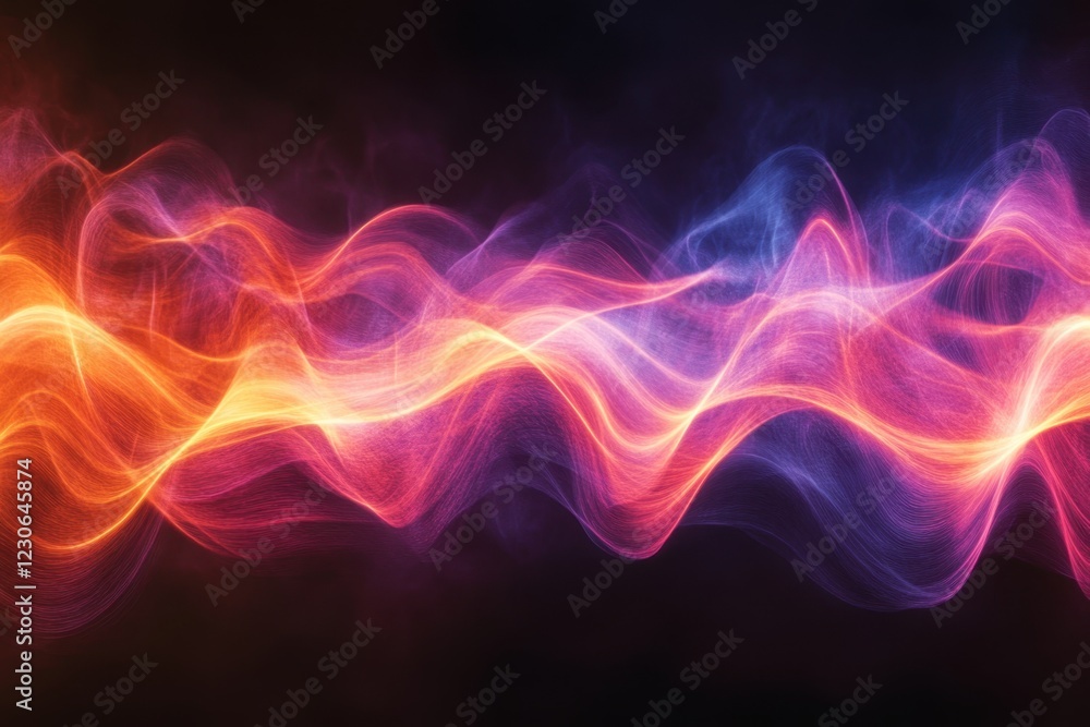 Aufkleber vibrant waves of color flow across a dark background with dynamic movement and energy