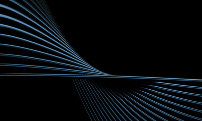 Abstract Blue Lines on Dark Background with Dynamic Flow