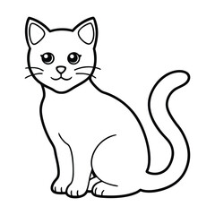 Obraz premium kitten vector illustration line art on a white background
