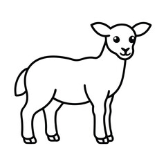 lamb vector illustration line art on a white background