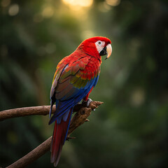 Fototapeta premium red and yellow macaw