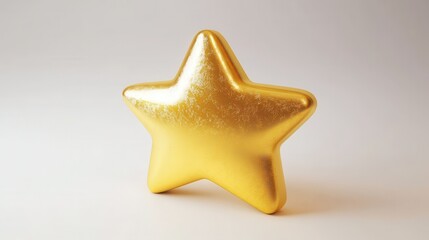 A golden five-star review symbol isolated on a white background, indicating excellence and superiority, perfect for rating systems and customer feedback graphics.