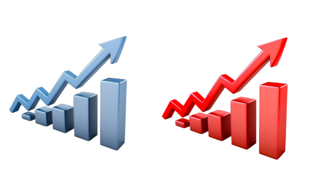 3D blue arrow pointing upward, a growing bar graph on a white background. --ar 16:9 --v 6.1 Job ID: 3b8a6248-6d3f-480e-8ee9-91d4a90e76f0