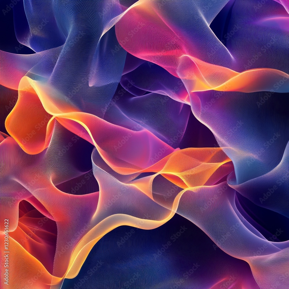 Poster visual symphony of light and color: an ethereal exploration of abstract forms