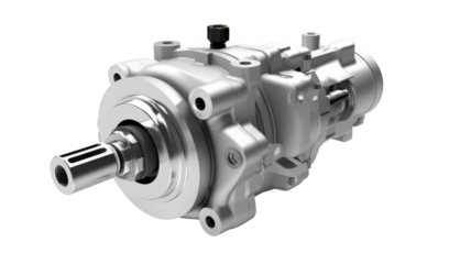 Power steering pump, isolated on transparent background.