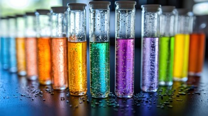 Colorful Chemical Reactions in Test Tubes for STEM Education and Fun