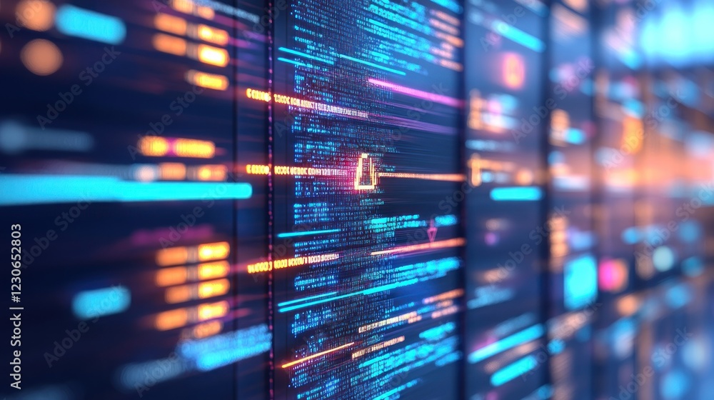 Aufkleber Abstract Representation Of Digital Code Streaming Data