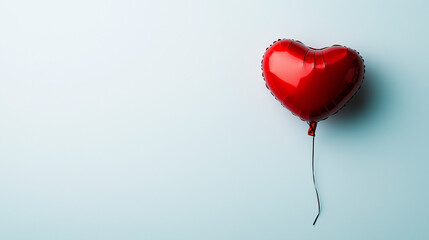 Romantischer roter Herzballon vor minimalistischer Hintergrund

