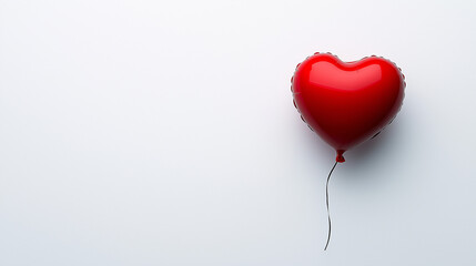 Romantischer roter Herzballon vor minimalistischer Hintergrund

