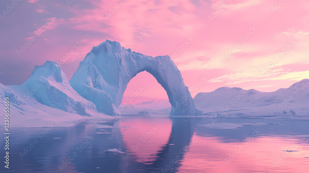 Canvas Prints Majestic ice arch in a serene arctic landscape generative ai image. Arctic Arch. Illustration