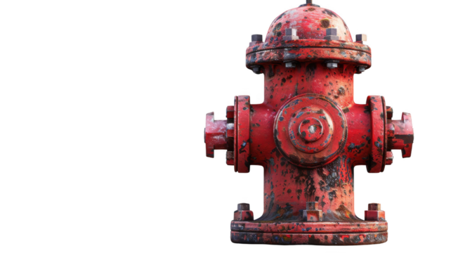 Red fire hydrant, isolated on transparent background. - Powered by Adobe