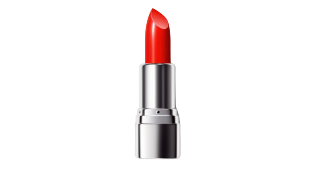 Red lipstick swatch, isolated on transparent background.
