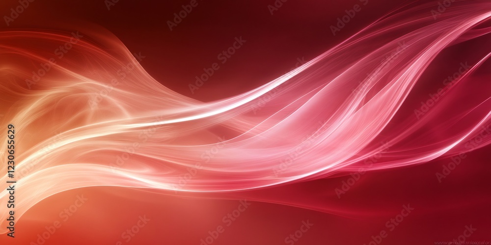Poster vibrant neon light trails in red and orange dancing dynamically across dark background, generating e