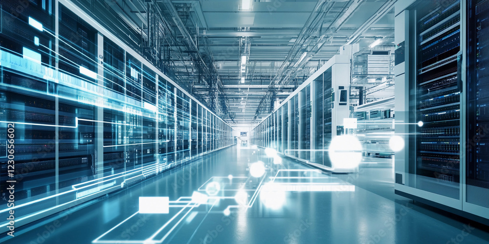 Aufkleber Data center with advanced technology and connectivity features