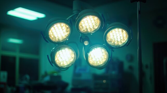 Modern Surgical Lights in a Hospital Operating Room