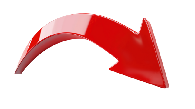 Dynamic Red 3D Arrow Icon Downloadable Graphic for Presentations Websites and Marketing Materials