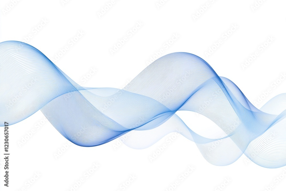 Poster abstract background with wavy shapes in blue colors monochrome color scheme, elegant and stylish app