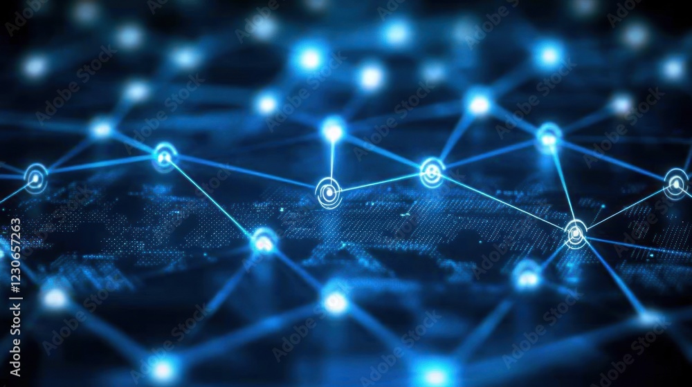 Aufkleber Global Network Connections Digital Data Visualization