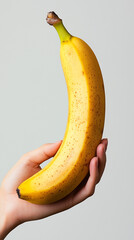 Large banana in hand