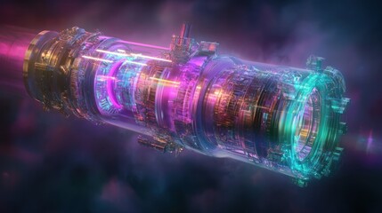 Futuristic Transparent Engine Core Rendered in Vivid Hues