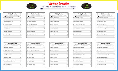 Learn making sentence worksheet for children