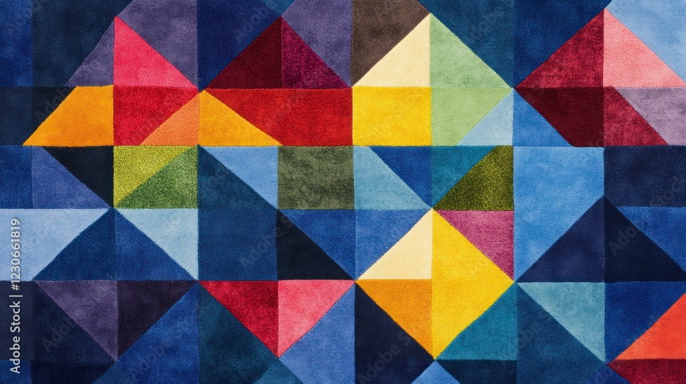 Poster abstract geometric textile design colorful triangles