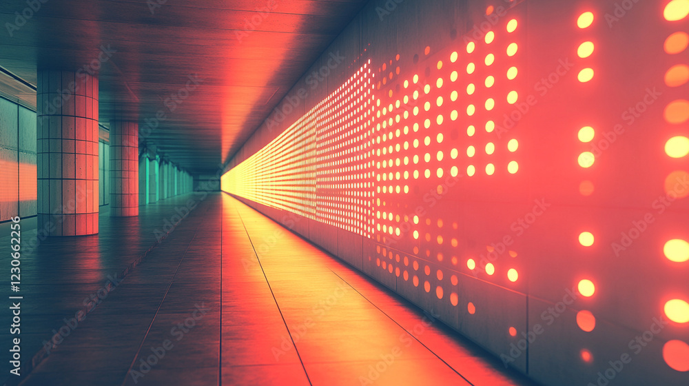 Poster creative digital dots background symbolizing digital data, modern minimalistic design with bright li
