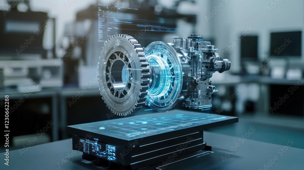 Poster Digital Holographic Projection of Mechanical Gears and Components
