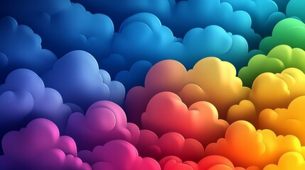 Obraz premium Vibrant Abstract Art of Colorful Clouds and Gradients in a Surreal Design