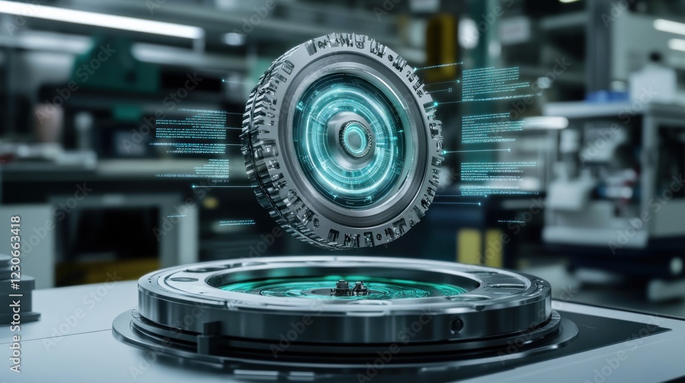 Poster Futuristic Technology Advanced Mechanical Component Display