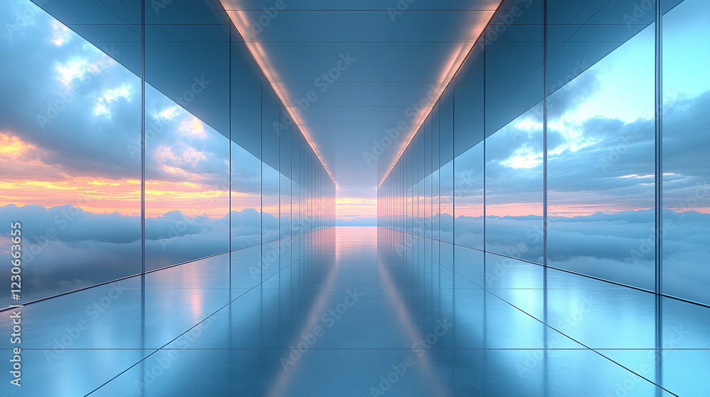 Poster a creative digital picture gallery with a minimalistic and modern design, bright light tones, and a 