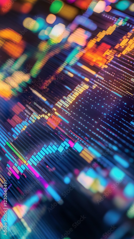 Poster vibrant abstract digital data visualization in modern technological design