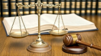 Scales of Justice Law Gavel Legal Book