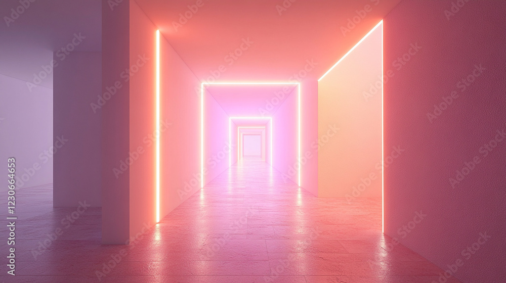 Poster a creative digital picture gallery with a minimalistic and modern design, bright light tones, and a 