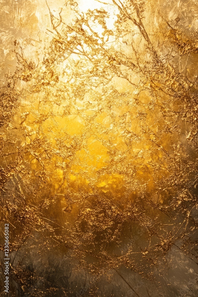 Poster abstract image featuring golden textures and intricate patterns, perfect for luxury and design theme