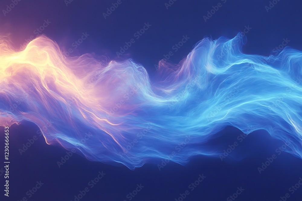 Poster dynamic flow of vibrant colors blending in a mesmerizing cosmic display at twilight