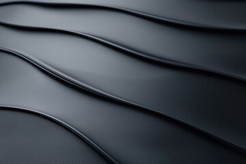 Fototapeta premium Textured black surface with elegant waves creates a modern aesthetic