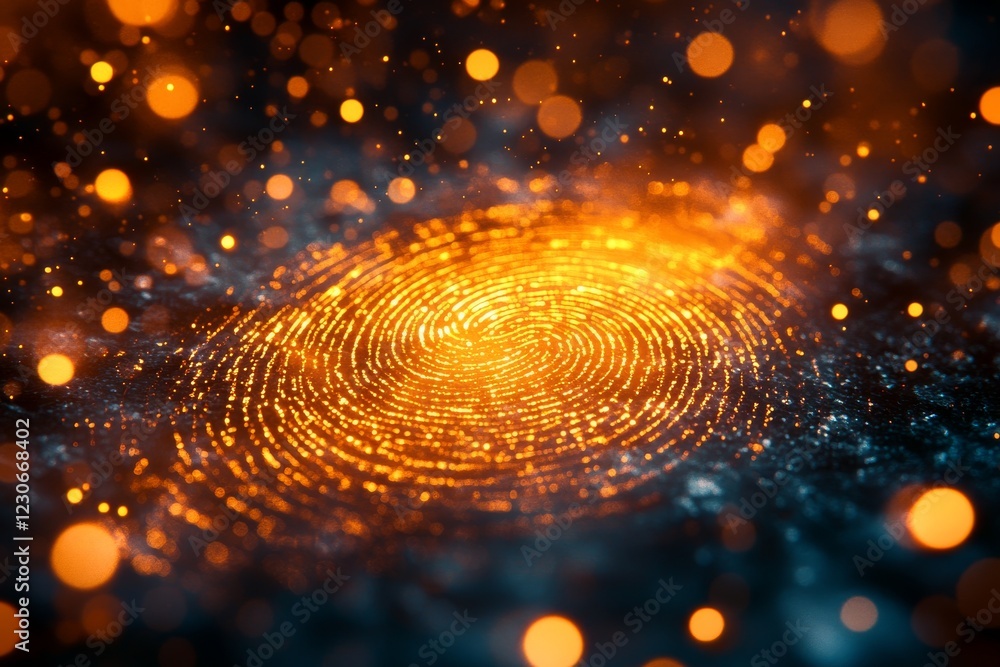 Aufkleber swirling patterns of golden light create a mesmerizing cosmic vortex in a dark background