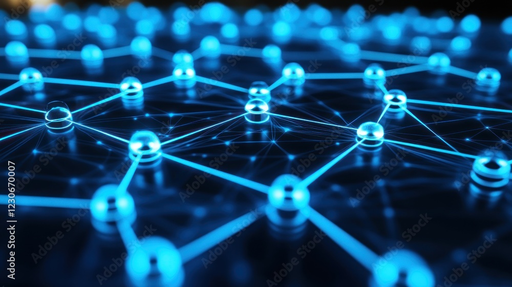 Poster Abstract Network Showing Interconnected Blue Nodes