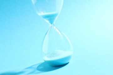 Modern hourglass on color background. Hourglass time concept for business deadline, urgency and outcome of time
